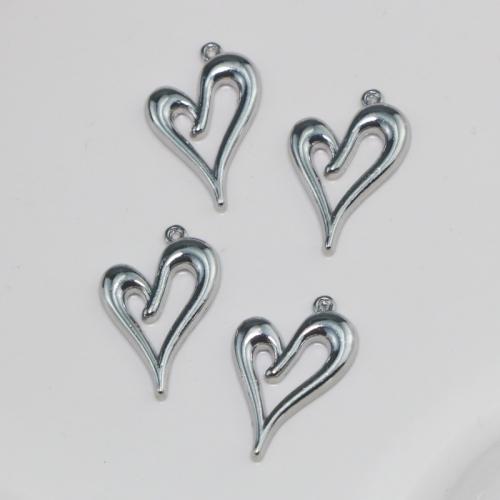 Colgantes de Aleación de Zinc en Forma de Corazón, chapado en color de plata antigua, Bricolaje & hueco, libre de níquel, plomo & cadmio, 16x26x2.20mm, Vendido por UD