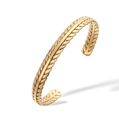 Stainless Steel Bangle, 304 Stainless Steel, Wheat, Vacuum Ion Plating, Adjustable & fashion jewelry & for woman, more colors for choice, 8mm, Inner Diameter:Approx 61mm, Sold By PC