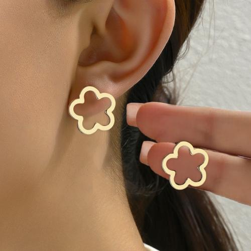 Iron Earring, Flower, plated, for woman, more colors for choice, nickel, lead & cadmium free, Sold By Pair