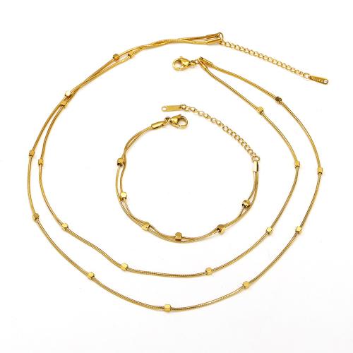 Jewelry Sets, Titanium Steel, gold color plated, fashion jewelry & different styles for choice, golden, Sold By PC