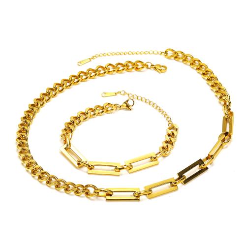 Jewelry Sets, Titanium Steel, gold color plated, fashion jewelry & different styles for choice, golden, Sold By PC