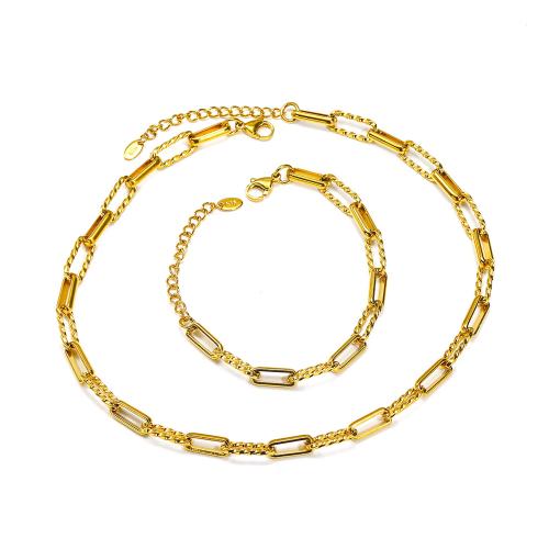 Jewelry Sets, Titanium Steel, gold color plated, fashion jewelry & different styles for choice, golden, Sold By PC