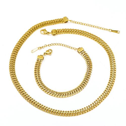 Jewelry Sets, Titanium Steel, gold color plated, fashion jewelry & different styles for choice, golden, Sold By PC