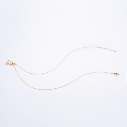 Stainless Steel Jewelry Necklace, 304 Stainless Steel, Vacuum Ion Plating, for woman & enamel & with rhinestone, more colors for choice, Length:500 mm, Sold By PC