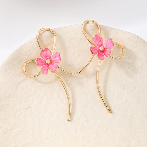 Tibetan Style Stud Earring, Bowknot, plated, for woman & enamel, more colors for choice, Sold By Pair