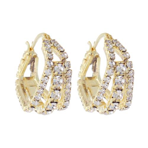 Tibetan Style Drop Earrings, plated, micro pave cubic zirconia & for woman, gold, 50x50mm, Sold By Pair