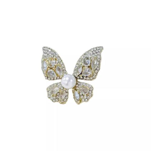 Tibetan Style Brooches, Butterfly, plated, micro pave cubic zirconia & for woman, more colors for choice, 38x42mm, Sold By PC