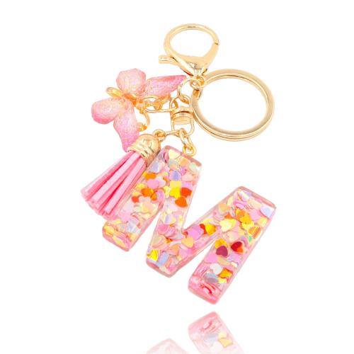 Bag Purse Charms Keyrings Keychains, Resin, with Sequins, portable & multifunctional & different styles for choice, pink, Sold By PC