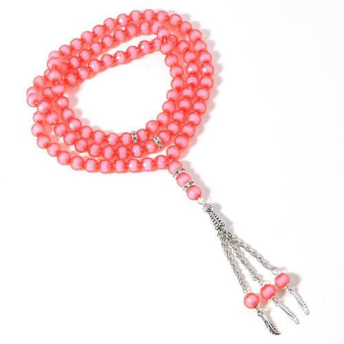 Bracelet en alliage de zinc, avec bois, fait à la main, multicouche & élastique & pour femme, plus de couleurs à choisir, Longueur:Environ 45 cm, Vendu par PC