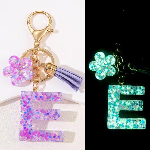 Resin Key Clasp, with Tibetan Style, epoxy gel, portable & multifunctional & different styles for choice & luminated, purple, Product package size 6X6X1.1CM, Sold By PC