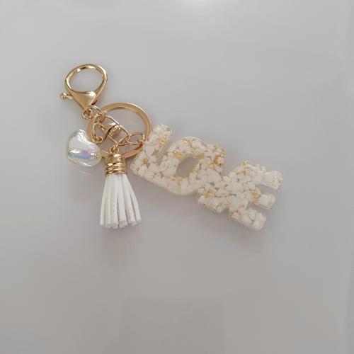 Resin Key Clasp, with Sequins & Gold Foil & Tibetan Style, portable & multifunctional & epoxy gel, more colors for choice, Sold By PC