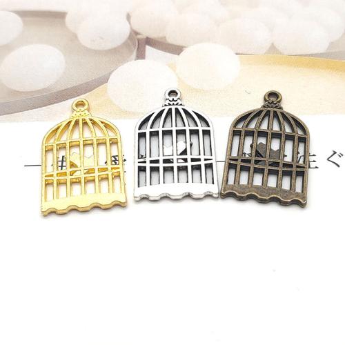 Tibetan Style Pendants, Cage, plated, DIY, more colors for choice, 26x16mm, 100PCs/Bag, Sold By Bag