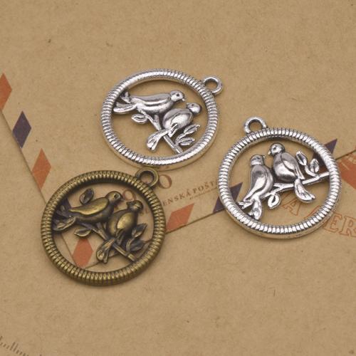 Tibetan Style Animal Pendants, Bird, plated, DIY, more colors for choice, 24x21mm, 100PCs/Bag, Sold By Bag