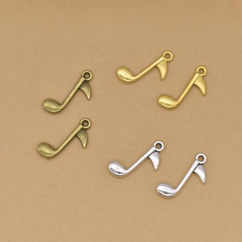 Tibetan Style Pendants, Music Note, plated, DIY, more colors for choice, 24x11x3mm, 100PCs/Bag, Sold By Bag