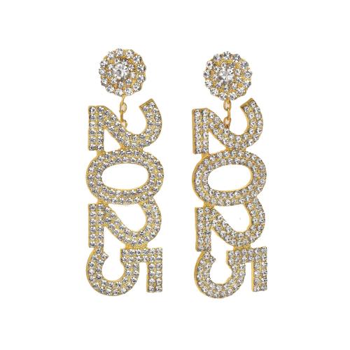 Cubic Zirconia Micro Pave Brass Earring, fashion jewelry & micro pave cubic zirconia & for woman, more colors for choice, 70x22mm, Sold By Pair