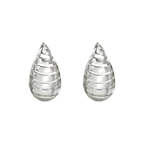 Zinklegierung Ohrstecker, Tropfen, Modeschmuck & für Frau, Silberfarbe, 30x16mm, verkauft von Paar