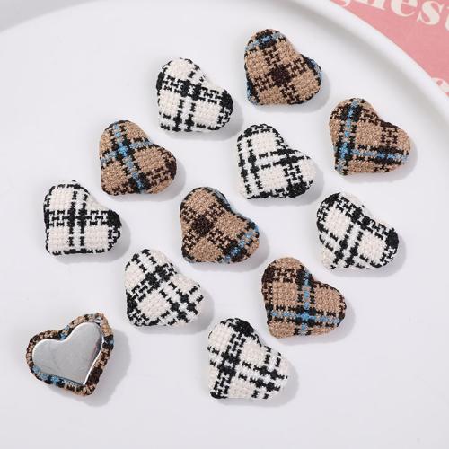 Hair Accessories DIY Findings, Cloth, Heart, more colors for choice, 24x18mm, Sold By PC