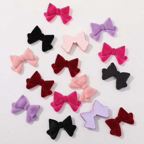 Mobile Phone DIY Decoration, Resin, with Flocking Fabric, Bowknot, more colors for choice, 46x30mm, Sold By PC