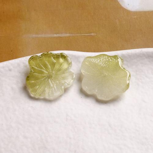 Hair Accessories DIY Findings, Glass, Lotus Leaf, polished, more colors for choice, 20x20mm, Sold By PC