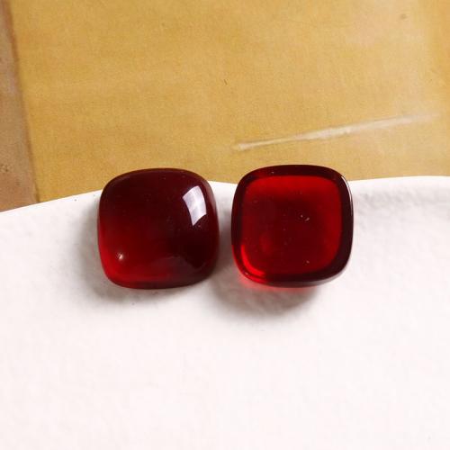 Mobile Phone DIY Decoration, Resin, polished, deep red, 17x17mm, Sold By PC