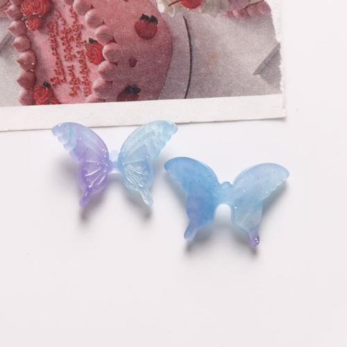 Hair Accessories DIY Findings, Acrylic, Butterfly, polished, more colors for choice, 42x33mm, Sold By PC