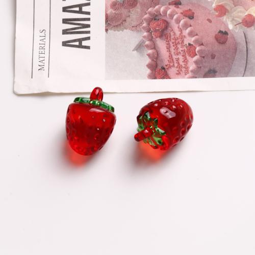 Acrylic Pendants, Strawberry, polished, DIY, more colors for choice, 19x14mm, Sold By PC