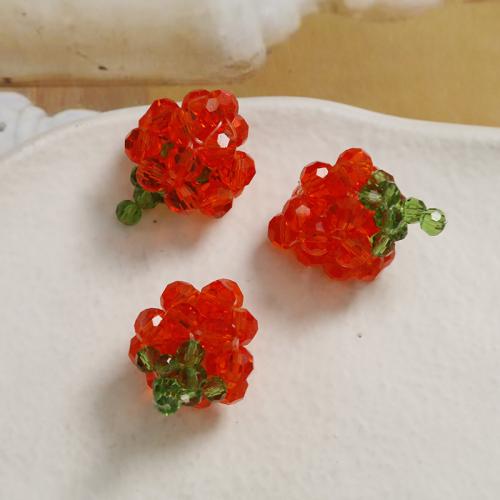 Hair Accessories DIY Findings, Crystal, Strawberry, more colors for choice, 28x20mm, Sold By PC