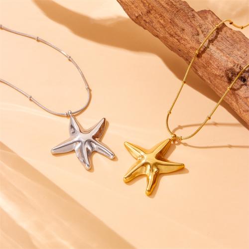 Stainless Steel Jewelry Necklace, 304 Stainless Steel, with 6cm extender chain, Starfish, fashion jewelry & for woman, more colors for choice, 30x30mm, Sold Per Approx 41.5 cm Strand