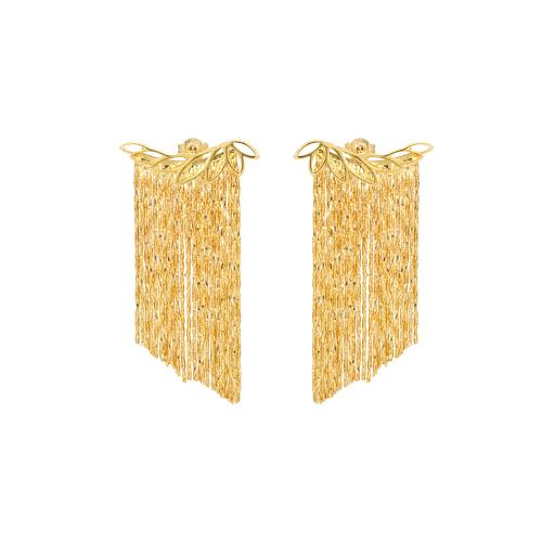 Fashion Fringe Boucles d'oreilles, laiton, Placage de couleur d'or, Forme différente pour le choix & bijoux de mode & pour femme, plus de couleurs à choisir, protéger l'environnement, sans nickel, plomb et cadmium, 24x47mm, Vendu par paire