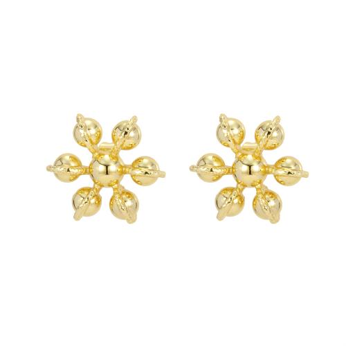 Brass Stud Earring, Flower, plated, fashion jewelry & for woman, more colors for choice, nickel, lead & cadmium free, 20x20mm, Sold By Pair