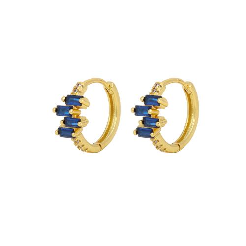 Boucles d'oreilles en laiton zircon cubique pavent, Placage de couleur d'or, bijoux de mode & pavé de micro zircon & pour femme, plus de couleurs à choisir, protéger l'environnement, sans nickel, plomb et cadmium, 15x17x8mm, Vendu par paire