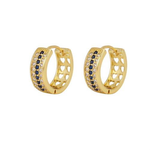 Boucles d'oreilles en laiton zircon cubique pavent, Placage de couleur d'or, bijoux de mode & normes différentes pour le choix & pavé de micro zircon & pour femme, plus de couleurs à choisir, protéger l'environnement, sans nickel, plomb et cadmium, Vendu par paire