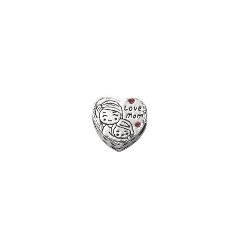 Tibetan Style Heart Beads, silver color plated, DIY, nickel, lead & cadmium free, 1.20x0.70x1.10mm, Sold By PC