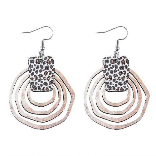 Wood Earring, with 304 Stainless Steel, printing, different designs for choice & for woman & hollow, Sold By Pair