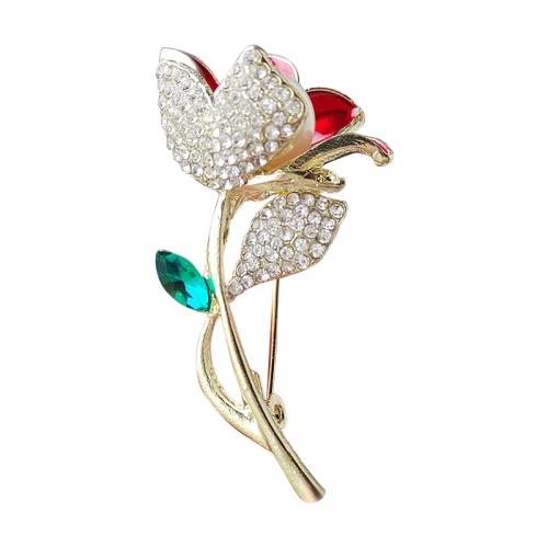 Tibetan Style Brooches, with Plastic Pearl, Rose, plated, different styles for choice & for woman & enamel & with rhinestone, more colors for choice, Sold By PC