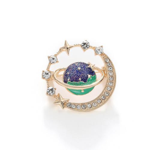 Tibetan Style Brooches, plated, for woman & enamel & with rhinestone, gold, Sold By PC