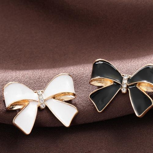 Tibetan Style Brooches, Bowknot, plated, for woman & enamel & with rhinestone, more colors for choice, Sold By PC