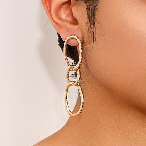 Tibetan Style Stud Earring, plated, for woman, gold, Sold By Pair