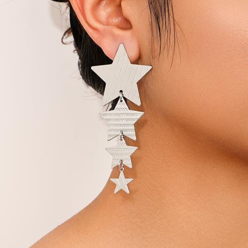 Tibetan Style Stud Earring, Star, plated, for woman, more colors for choice, Sold By Pair