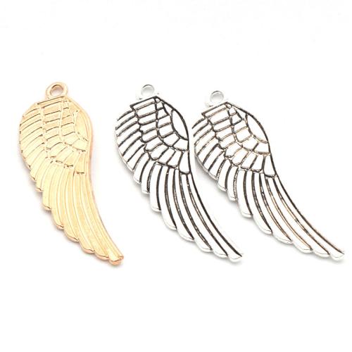 Wing Shaped Tibetan Style Pendants, plated, DIY, more colors for choice, 47.70x15.50x1.40mm, 100PCs/Bag, Sold By Bag