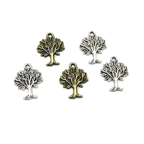 Pendentifs en alliage de zinc, arbre, Placage, DIY, plus de couleurs à choisir, 21x17mm, 100PC/sac, Vendu par sac