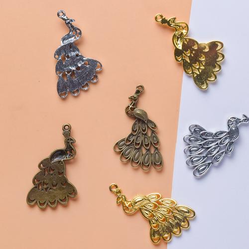 Tibetan Style Flower Pendants, Peacock, plated, DIY, more colors for choice, 43x24mm, 100PCs/Bag, Sold By Bag