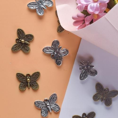 Tibetan Style Flower Pendants, Insect, plated, DIY, more colors for choice, 13x17mm, 100PCs/Bag, Sold By Bag