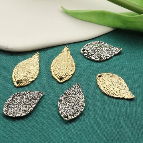 Tibetan Style Leaf Pendants, plated, DIY, more colors for choice, 25.20x14.70x1mm, 100PCs/Bag, Sold By Bag