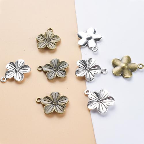 Tibetan Style Flower Pendants, plated, DIY, more colors for choice, 22x18mm, 100PCs/Bag, Sold By Bag