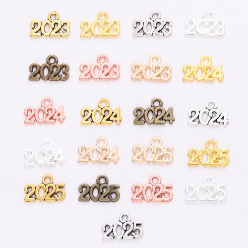 Tibetan Style Alphabet and number Pendants, plated, DIY & different styles for choice, more colors for choice, 9x14mm, 100PCs/Bag, Sold By Bag