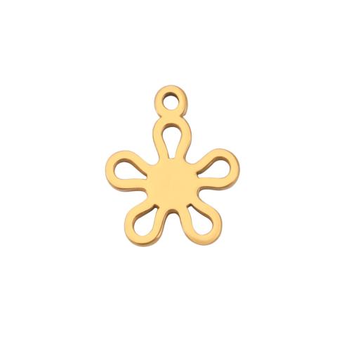 Stainless Steel Flower Pendant, 304 Stainless Steel, DIY & hollow, more colors for choice, 8x9.50mm, Sold By PC