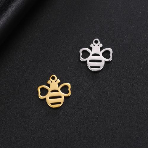 Stainless Steel Animal Pendants, 304 Stainless Steel, Bee, DIY & hollow, more colors for choice, 12.50x13mm, Sold By PC