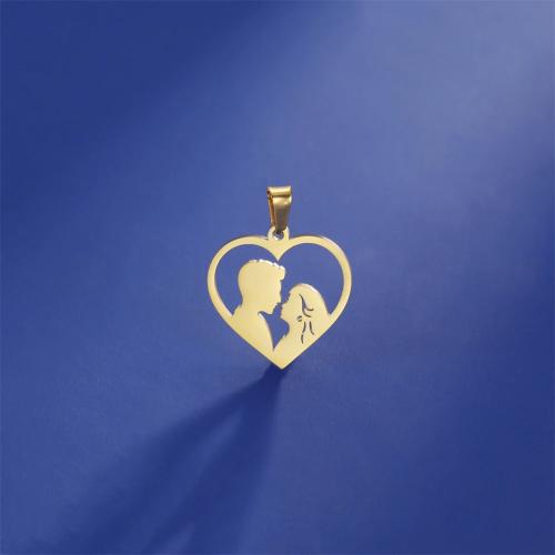 Stainless Steel Heart Pendants, 304 Stainless Steel, DIY & hollow, more colors for choice, 20.20x19.80mm, Sold By PC