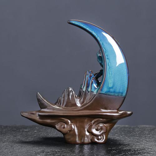 Backflow Incense Burner, Porcelain, half handmade, for home and office & durable, 157x68x170mm, Sold By PC